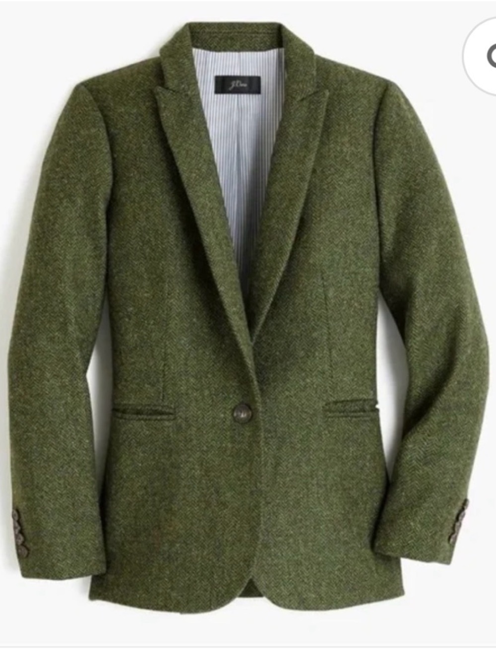 J. Crew Parke Green herringbone Tailored wool Blazer - Picture 2 of 11